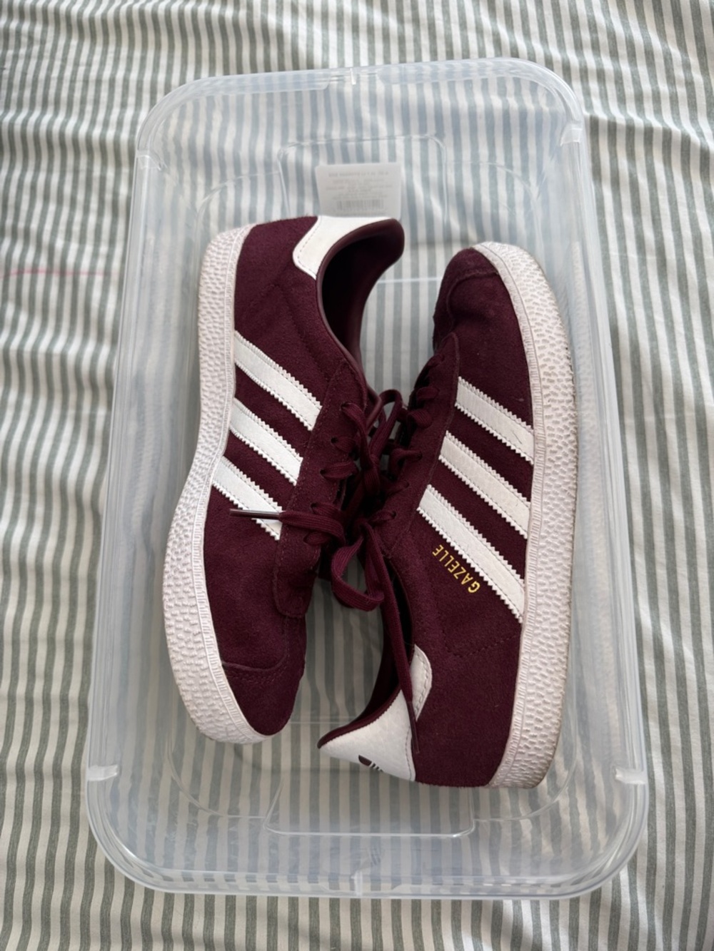 adidas Gazelle Sneakers in Maroon and White